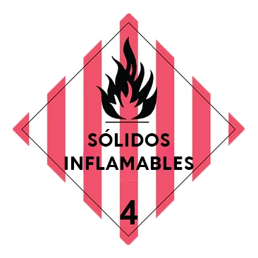 Cartel de sólido inflamable, clase 4.